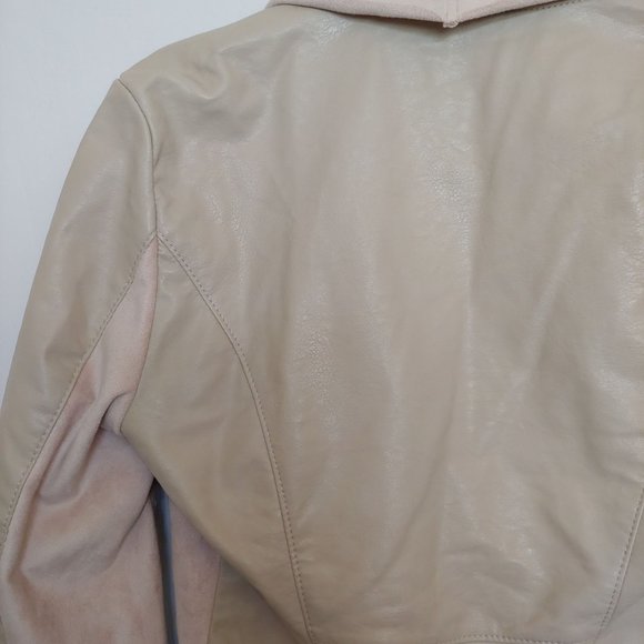 BlankNYC tan faux suede/faux leataher a-symmetrical zip jacket Medium - Picture 10 of 15